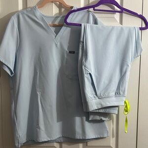 Figs Light Blue Scrub Set